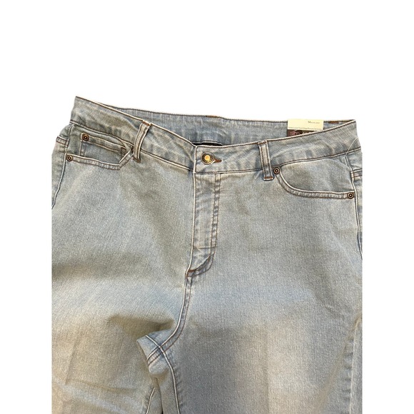 SLIM-SATION Women's Five Pocket Zip Front Flare Crop Jean - Size 14 w1637 - Picture 3 of 8